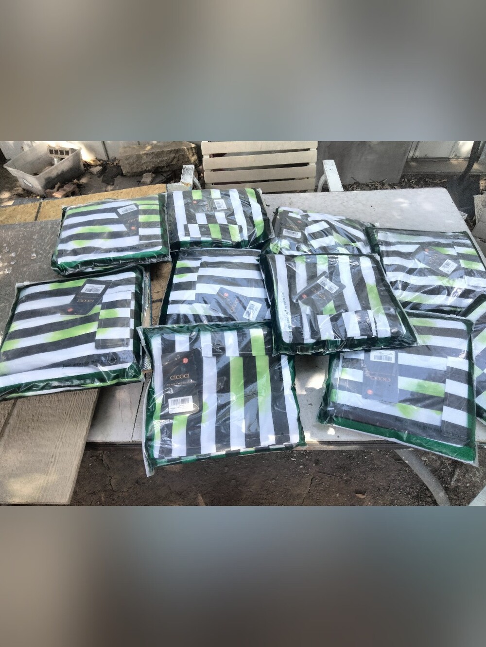 Green and White Striped Bed Sheet - Modern Stripe Design